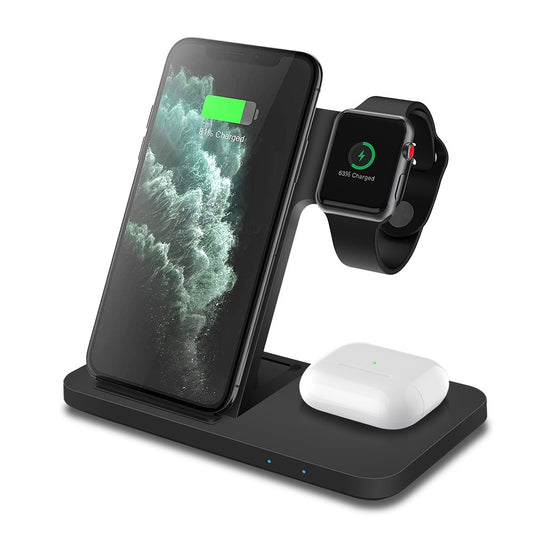 15W Fast Wireless Charger Dock Station For iPhone, Apple Watch & Airpods