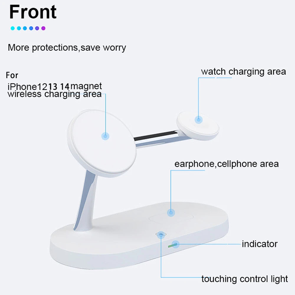 3 in 1 Wireless Charger Stand Magsafe For iPhone , Apple Watch And Airpods