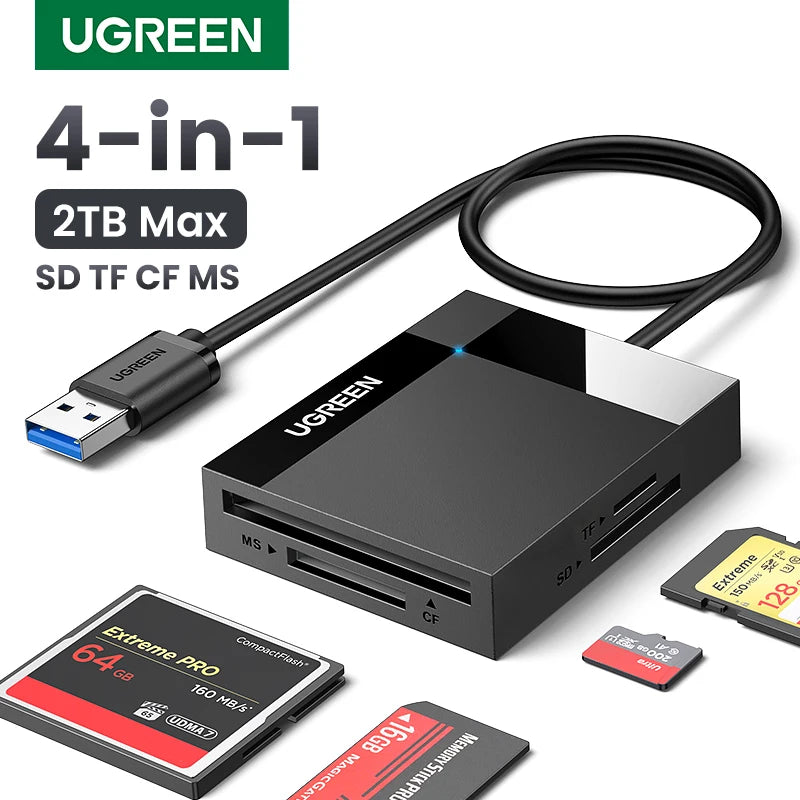 UGREEN Card Reader 4-in-1 USB3.0/USB-C SD Micro SD