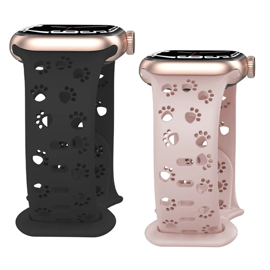 Paw Print Silicone Watch Strap For Apple Watch