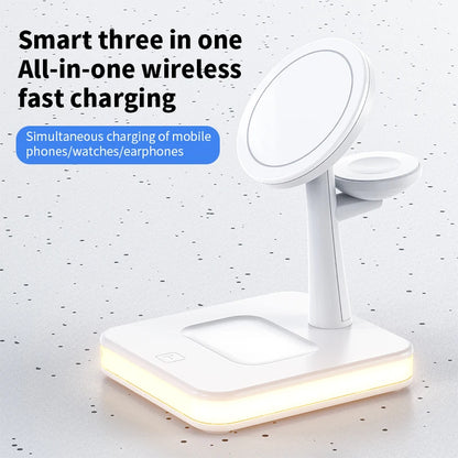 3 In 1 Magnetic Wireless Charging Station For iPhone, Apple Watch And Airpods