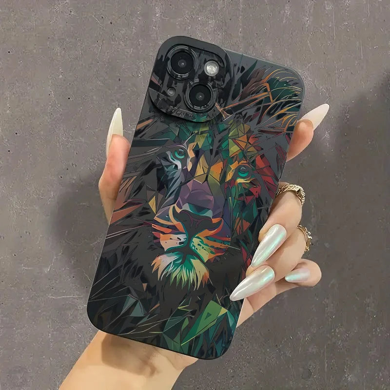 Silicone Lion Pattern Phone Case For iPhone