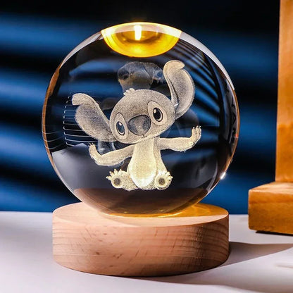 USB LED 3D Decoration Crystal Ball With Assorted Designs & Themes Desk & Night Lamp