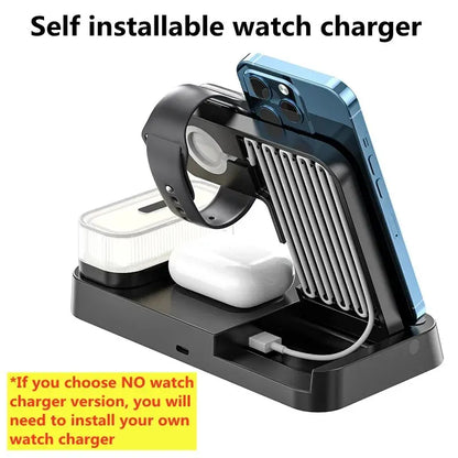 30W 3 In 1 Wireless Charger Stand With Integrated Alarm Clock And Night Light