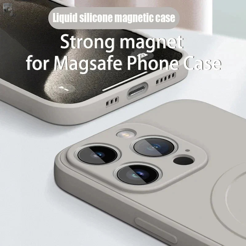 iPhone 16 Luxury Magsafe Magnetic Liquid Silicone Phone Case