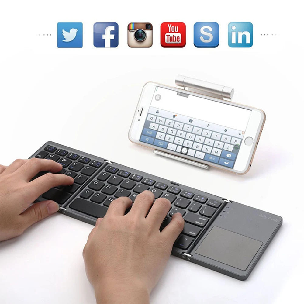 Mini Portable Wireless Bluetooth Keyboard With Touchpad For Windows, Android & IOS