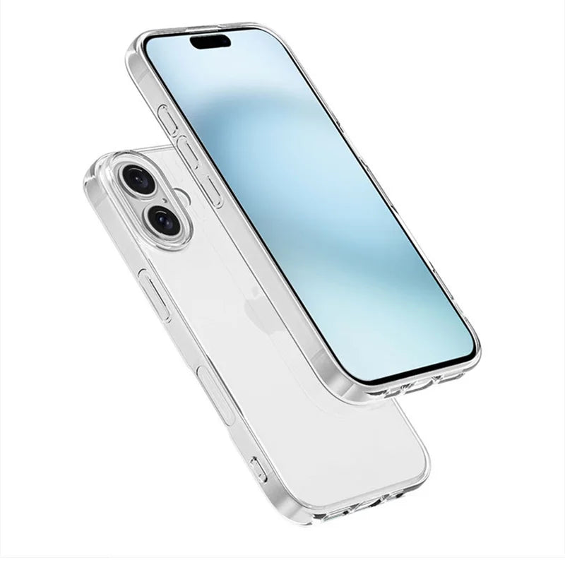 Ultra Thin Silicone Transparent TPU Case For Iphone 16 Models Protective Silicone Crystal Clear Soft Back Cover