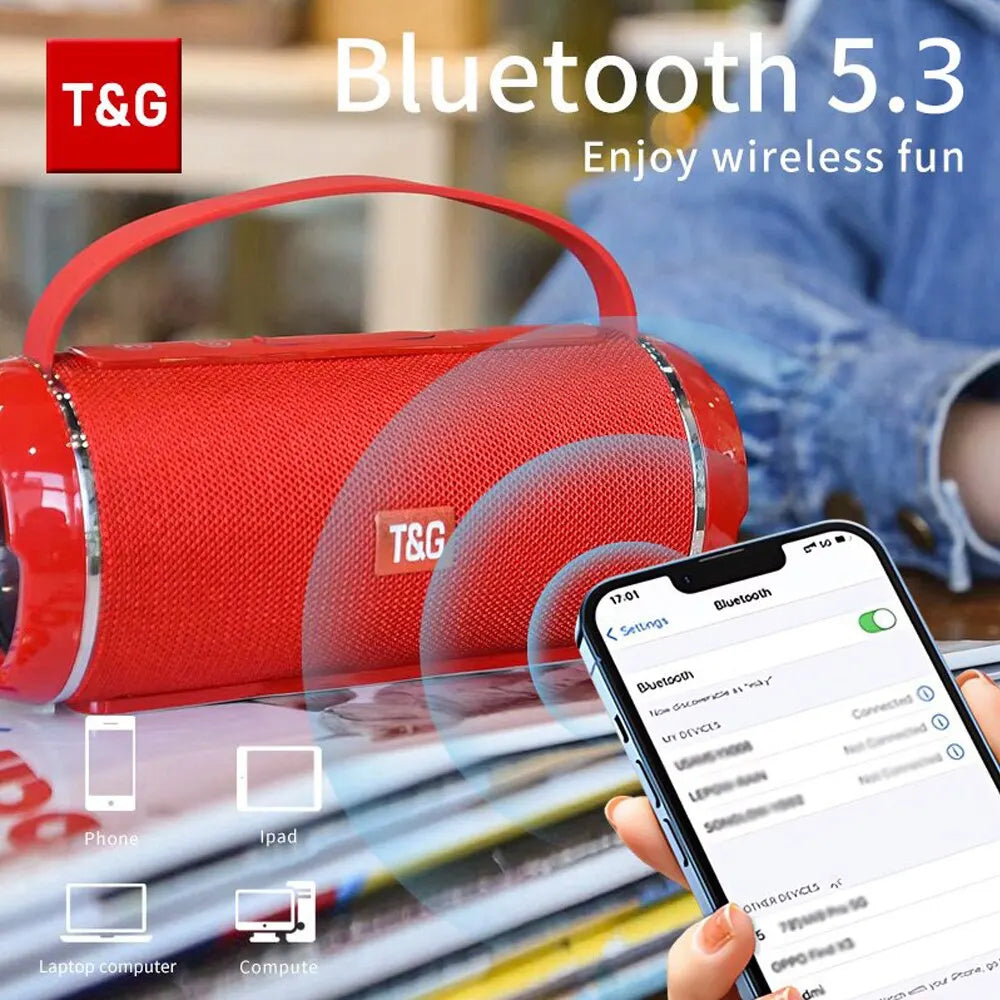 TG Wireless Bluetooth Speaker With Carry Handle Waterproof Subwoofer