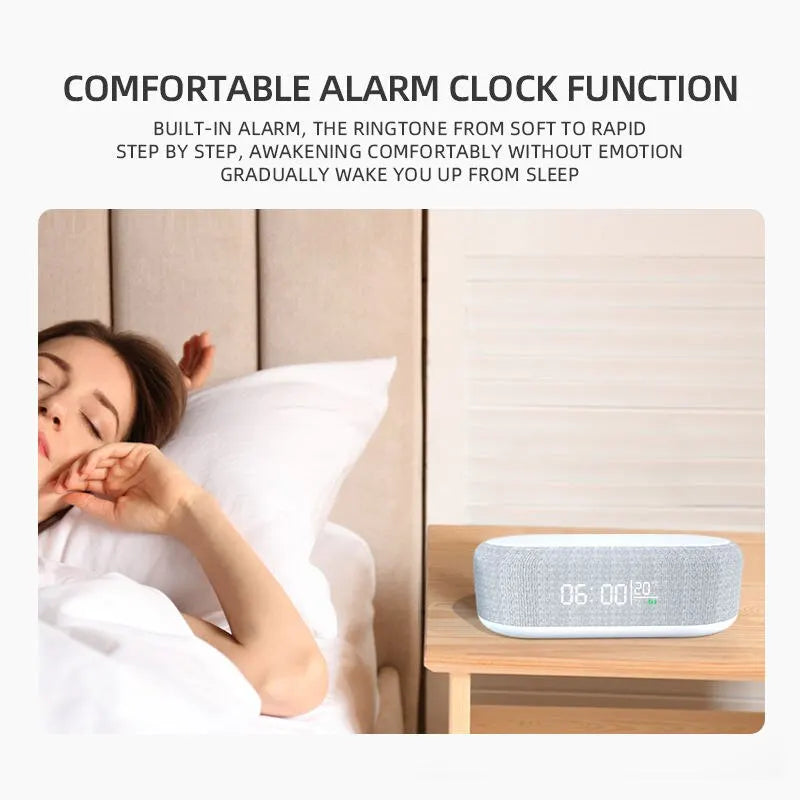 Wireless Charger Alarm Clock Time LED Light Thermometer, Phone Charger 15W Fast Charging Dock Station for iPhone & Samsung