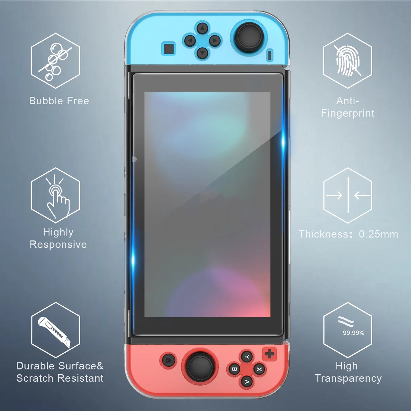 4-8 PCS Tempered Glass Screen Protector For Nintendo Switch & Switch OLED