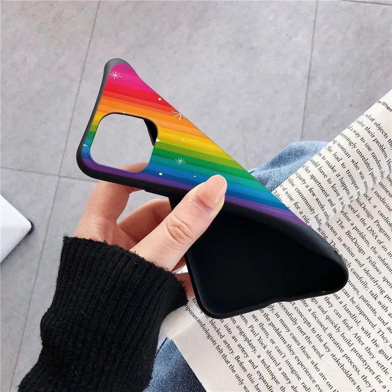 LGBTQIA+ Phone Cases For iPhone Black Silicone Soft Fundas Cover