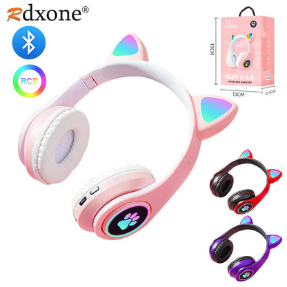 Bluetooth Wireless Headphones With Light Changing Ears