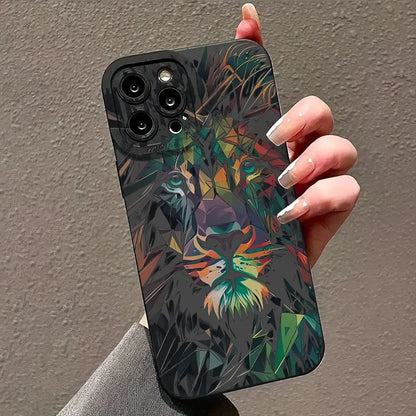 Silicone Lion Pattern Phone Case For iPhone