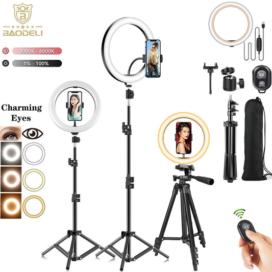 26cm LED Selfie Ring Light Photography Video Light RingLight Phone Stand Tripod