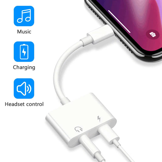 Headphone Adaptador For IPhone 14 13 12 Plus Aux Audio Splitter for Lighting To 3.5mm Adapter Earphone Jack Cable