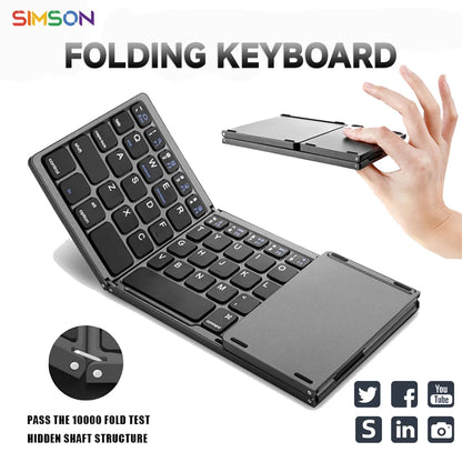 Mini Portable Wireless Bluetooth Keyboard With Touchpad For Windows, Android & IOS