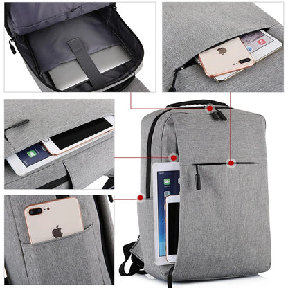 15.6 Inch Nylon Travel Laptop Backpack With USB Charging Compartment