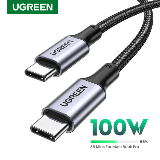 UGREEN 100W USB C To USB C Cable For Macbook iPad Samsung Xiaomi PD Fast Charging Charger Cable