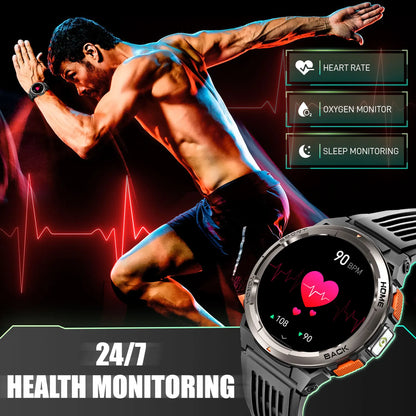 KE5 Bluetooth Sports And Tactical Waterproof Watch With Compass,Altitude,Barometer And Flashlight