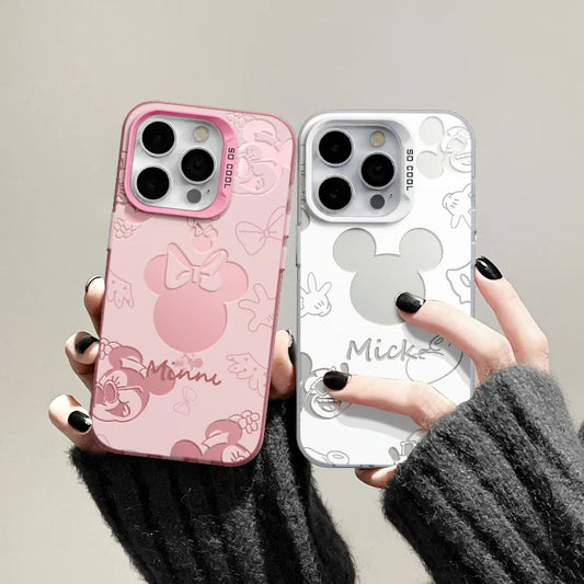 Mickey &Minnies Back Shadow Phone Case For iPhone 12,13,14,15