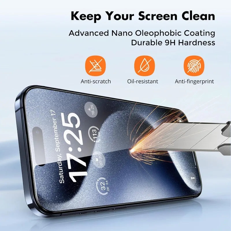 5pcs Tempered Glass Screen Protector For iPhone