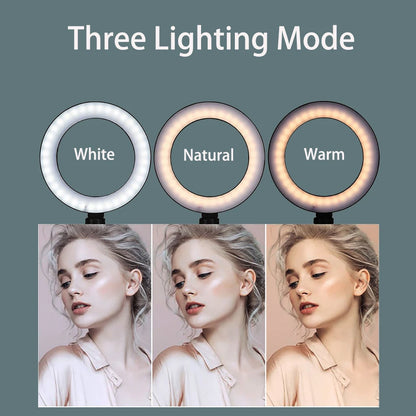 6inch Ring Light with Tripod Led Bright Ring Lamp Light