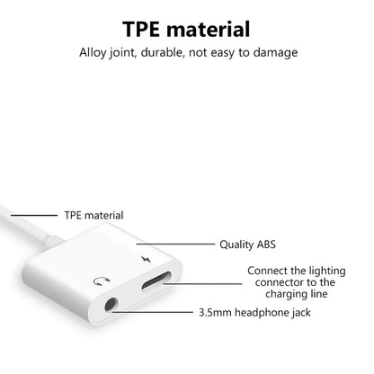 Headphone Adaptador For IPhone 14 13 12 Plus Aux Audio Splitter for Lighting To 3.5mm Adapter Earphone Jack Cable