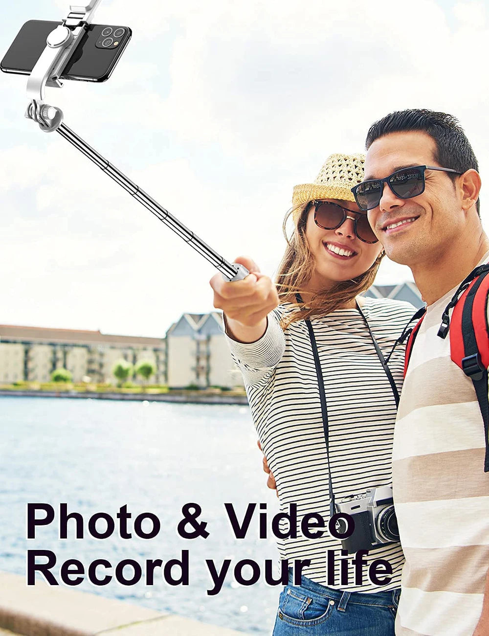 Wireless Bluetooth Selfie Stick Foldable Portable Tripod with Fill Light Shutter Remote Control