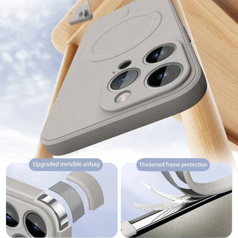 iPhone 16 Luxury Magsafe Magnetic Liquid Silicone Phone Case