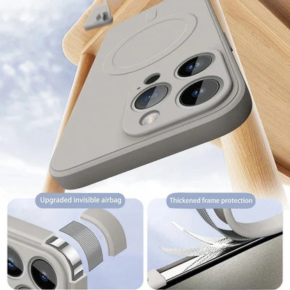 iPhone 16 Luxury Magsafe Magnetic Liquid Silicone Phone Case