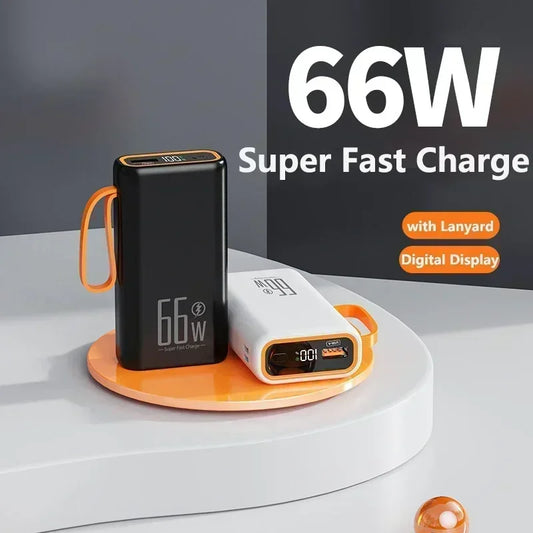 Power Bank 30000mAh with 66W PD Fast Charging For iPhone Huawei Xiaomi Samsung