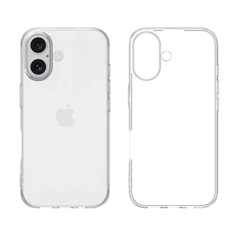 Ultra Thin Silicone Transparent TPU Case For Iphone 16 Models Protective Silicone Crystal Clear Soft Back Cover