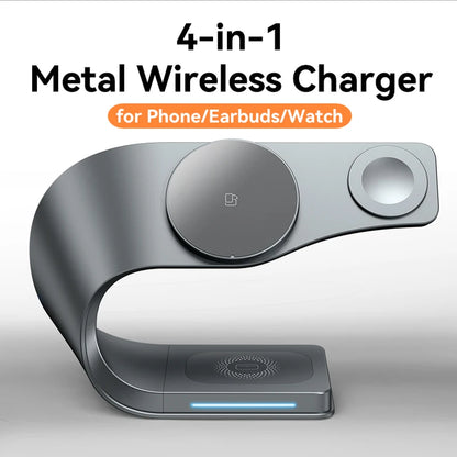 4 in 1  Curved Wireless Charger for iPhone Magnetic Fast Charging Station